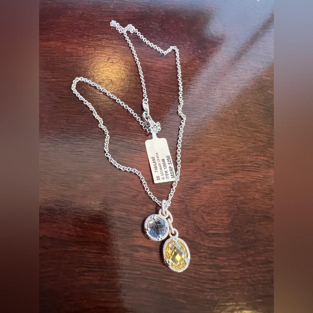 NWT JR/ JUDITH RIPKA STERLING SILVER NECKLACE, CHAIN 16" charms